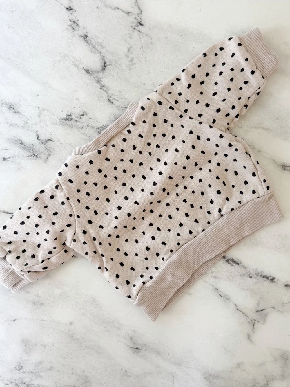 H&M Cream Black Dot Sweatshirt + Sweatshorts Matching Set